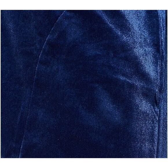 QUACKER FACTORY NEW $63 Velvet Stretch Drape Front Cardigan Light Navy Large - Picture 3 of 3